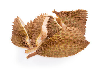durian fruit shell isolated on white background