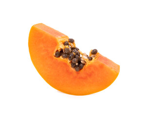 Slice ripe papaya isolated on the white background.