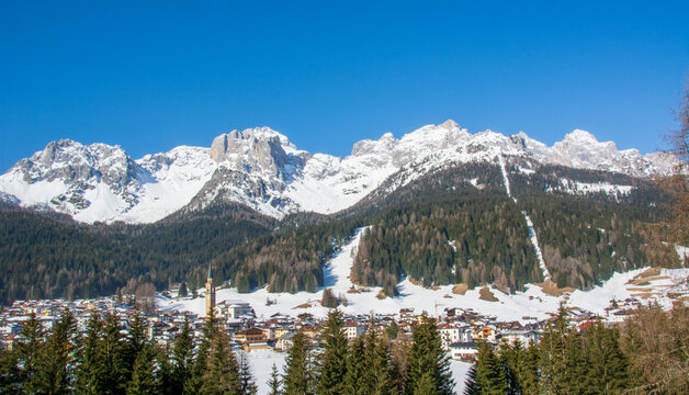 spring with snow in Sappada in the Belluno Dolomites