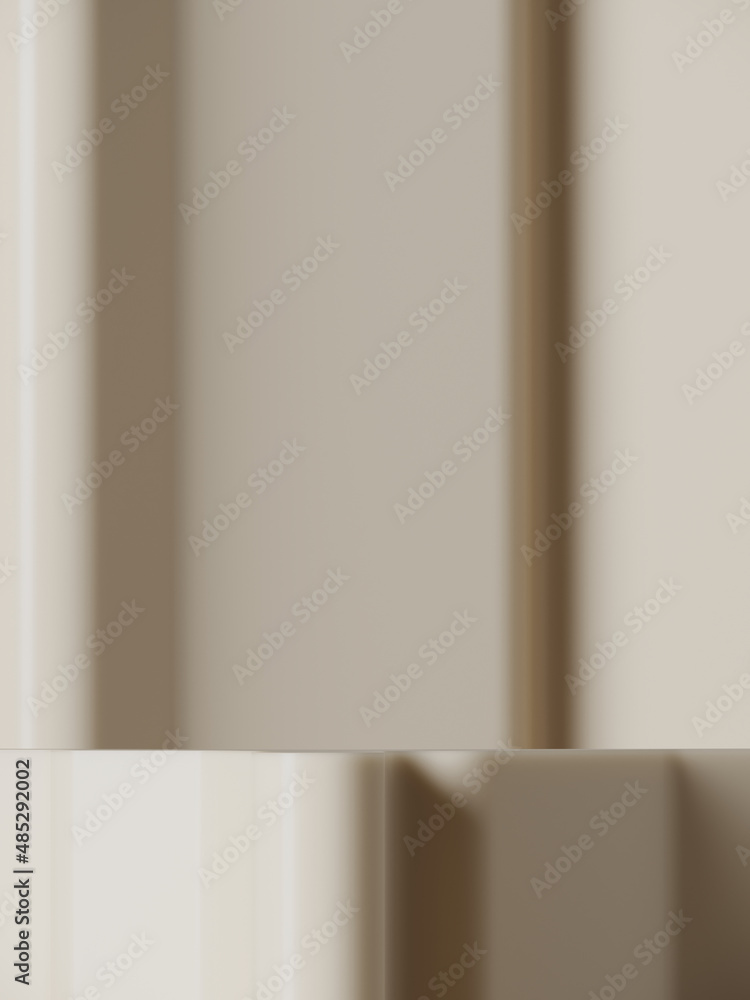 Poster minimal abstract mockup background for product presentation. geometric podium on beige background. 3
