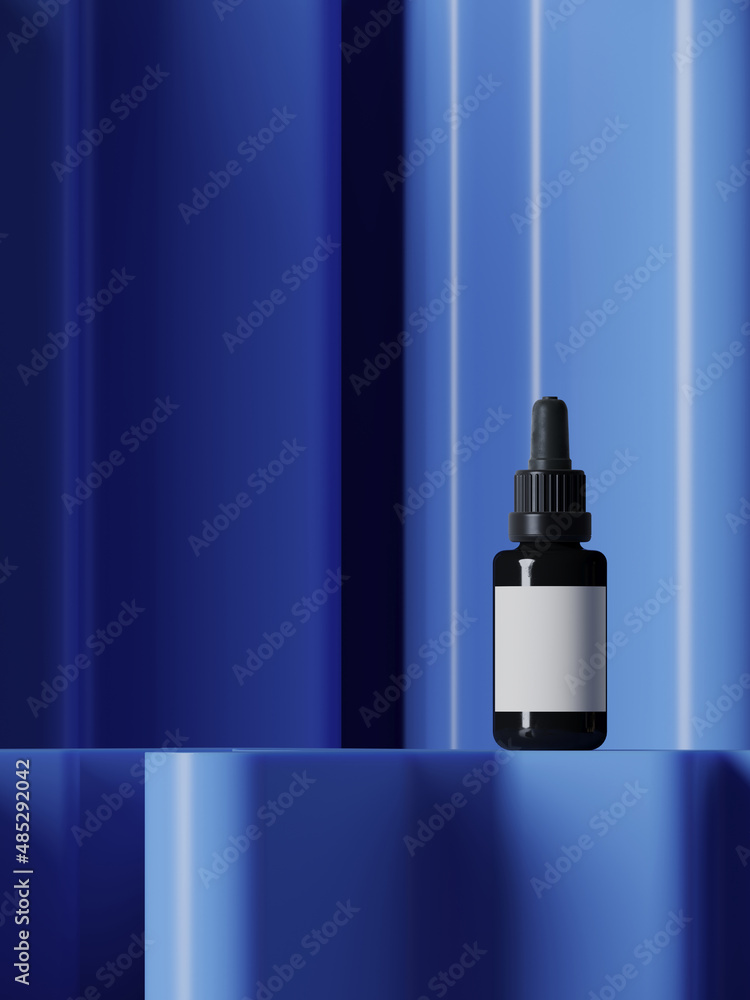 Aufkleber minimal abstract mockup background for product presentation. geometric podium on blue background. 3d
