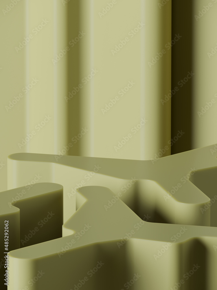 Poster minimal abstract mockup background for product presentation. geometric podium on green background. 3