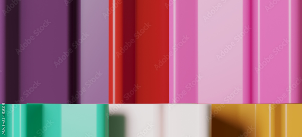 Poster minimal abstract mockup background for product presentation. geometric podium on corrugated panel ba