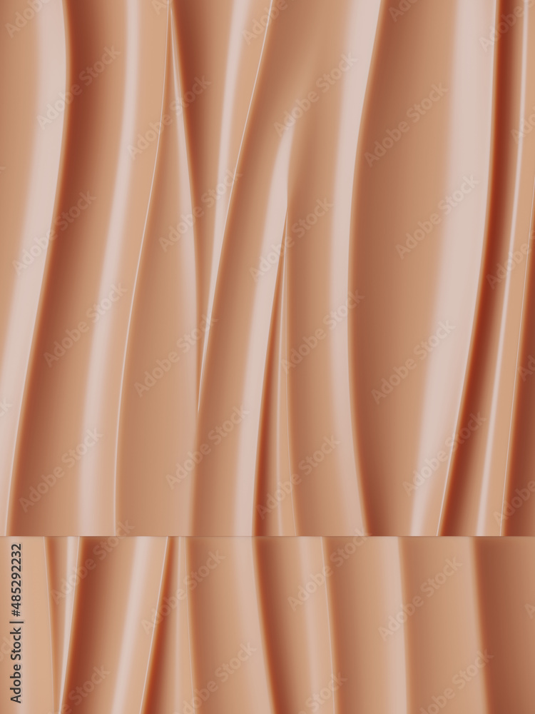 Poster minimal abstract mockup background for product presentation. podium platform on beige ripple surface
