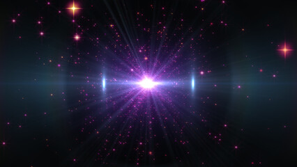 star explosion in space, star ray