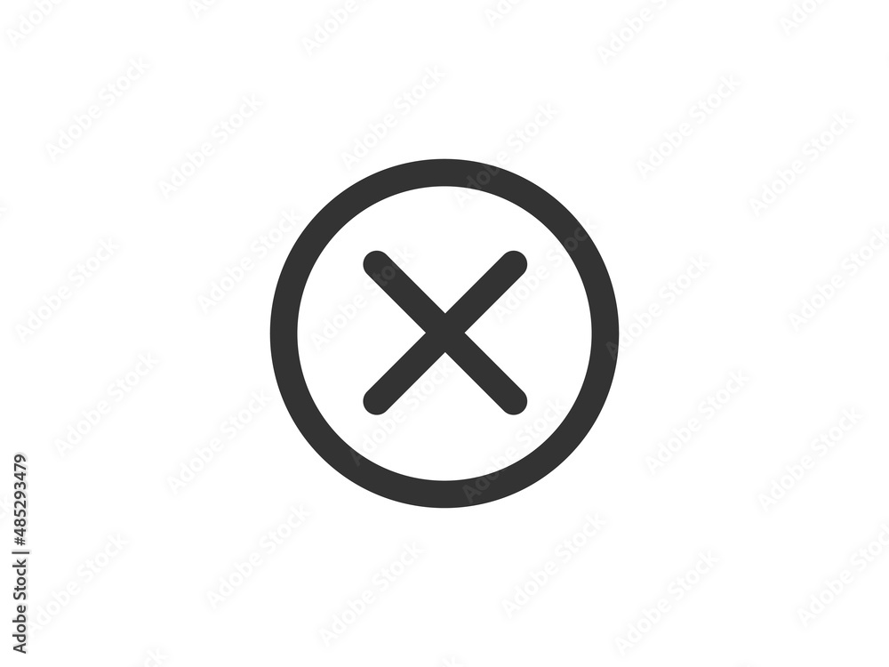 Aufkleber close icon vector sign. cancel symbol web design. error, denied, avoid or wrong data button.