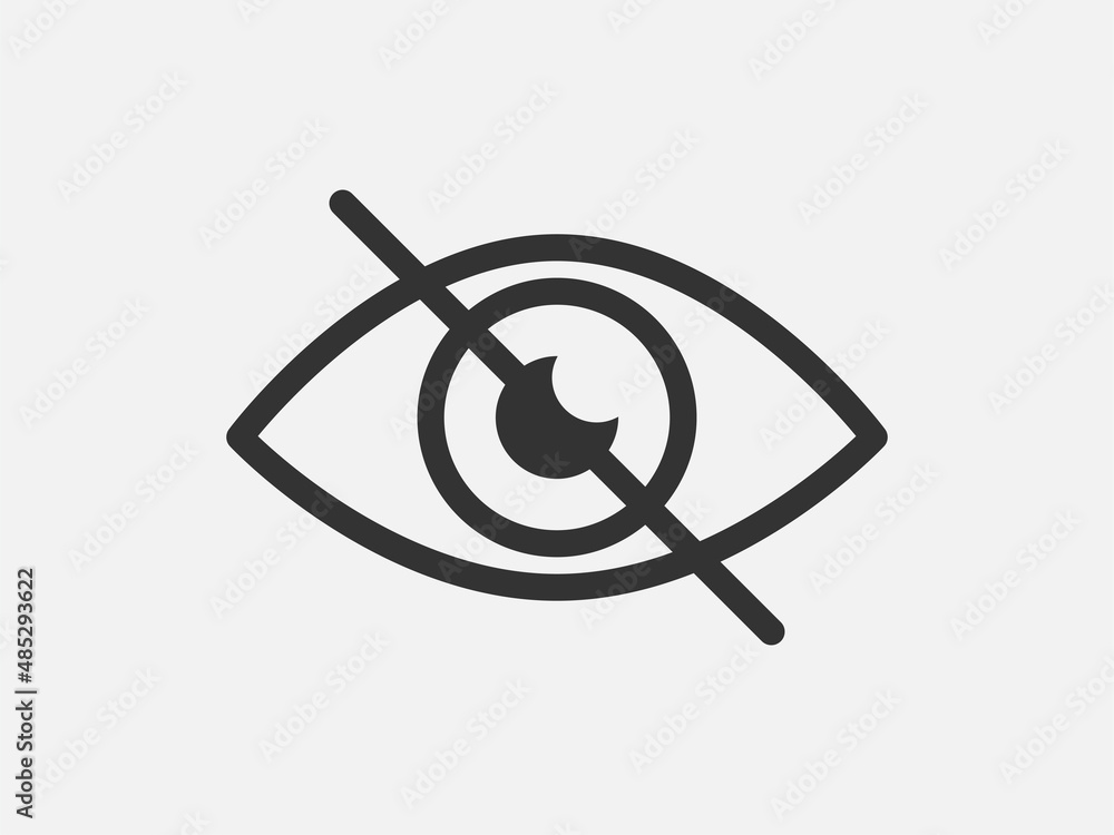 Poster show password icon, eye symbol. vector vision hide from watch icon. secret view web design element.