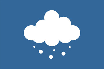 Snowy cloud at winter vector icon. Snow weather symbol