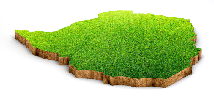 3d map of Zimbabwe isolated on white background. 3d illustration.