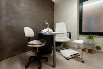 manicure machine in a beauty salon