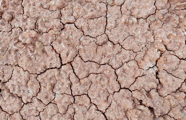 Cracked ground background in the top view for graphic design or wallpaper