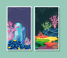 corals vertical banners