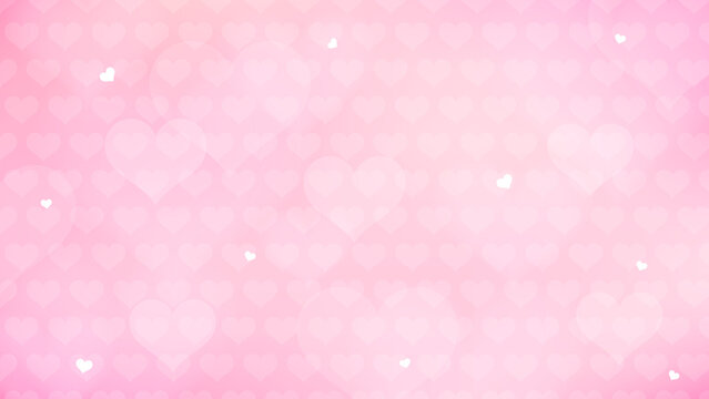 Valentine Background vector illustration. Heart bokeh on pink heart pattern background.