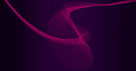abstract wave lines on purple background
