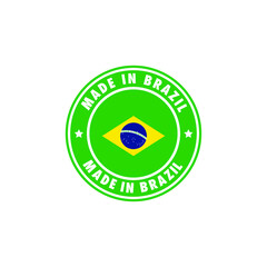 Made in Brazil logo vector for label, stamp, sticker, badge, emblem, symbol. 