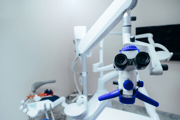 Dental microscope in the dentist's office