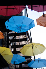 umbrellas decorating a street