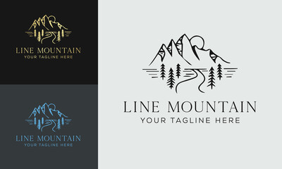 Hand Drawn Mountain Isolated. Vector Illustration Ski Resort Logo. Drawing Camping Element Winter Landscape