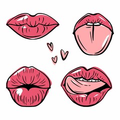 Vector illustration of female lips