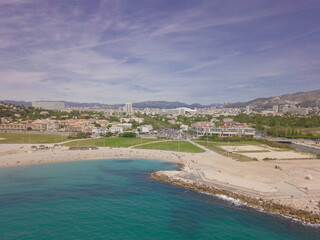 Panoramic view of Marseille's beach