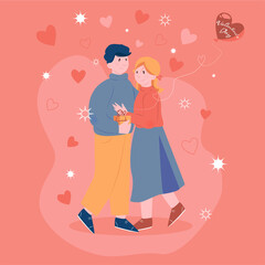 Fototapeta na wymiar Vector illustration of Valentine's Day