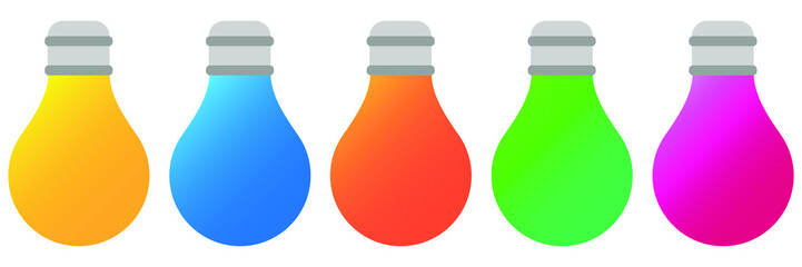 colored light bulb icon. Idea, solution, business, strategy concept. Isolated vector illustration, icon free to edit. abstract vector flat design lightbulb with sparkle on  backround lamp
