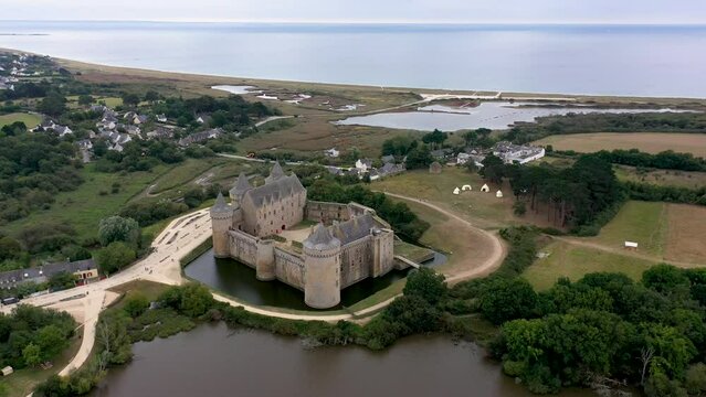 aerial view of the castle of Suscinio in Morbihan