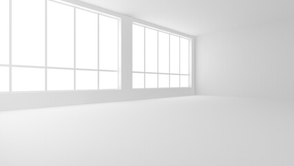 Illuminated corridor interior design. Empty Room Interior Background