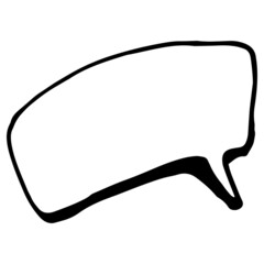 Vector isolated speech bubble element, hand-drawn in the style of a comic book with an isolated black outline on a white background with an empty space for text. a drawn rectangular comic book templat