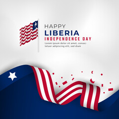 Happy Liberia Independence Day July 26th Celebration Vector Design Illustration. Template for Poster, Banner, Advertising, Greeting Card or Print Design Element