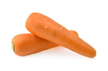 Fresh organic carrot isolated on white background.