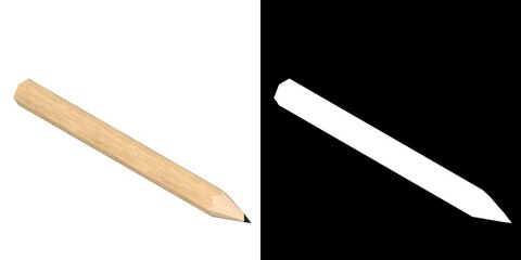 3D rendering illustration of a small pencil