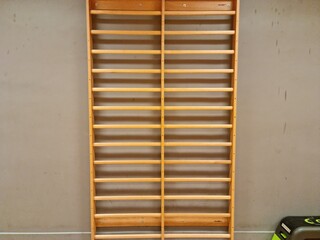 wooden climbing wall for different excersises