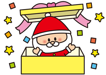 クリスマス,サンタ,イラスト,サンタクロース,冬,１２月,子供,プレゼント,保育士,幼稚園,保育園,保母さん,小学校,小学生,元気,かわいい,笑顔,キラキラ