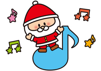 サンタ,イラスト,クリスマス,サンタクロース,１２月,メリークリスマス,子供,クラッカー,クリスマスイブ,音楽,音符,サンタさん,クリスマスプレゼント