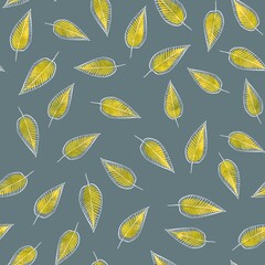 Pattern with gold leaves