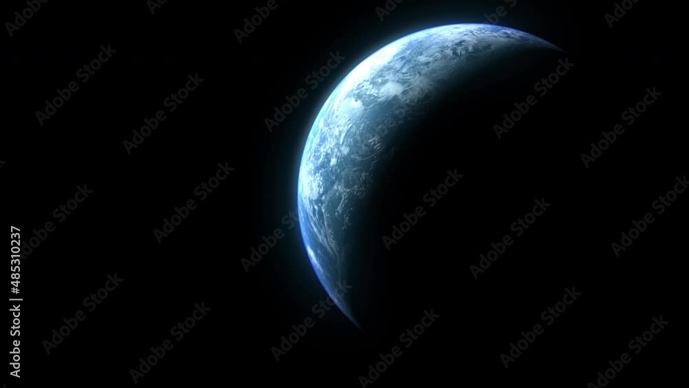 Leinwandbilder rendering of planet earth rotation in space with alpha channel ready