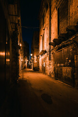 Fototapeta na wymiar Historical centre at night, old town of Taranto