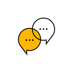 Communication icon, two bubbles of information