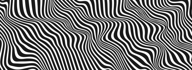 Distortion lines background. Distort stripes, abstract modern pattern - obrazy, fototapety, plakaty