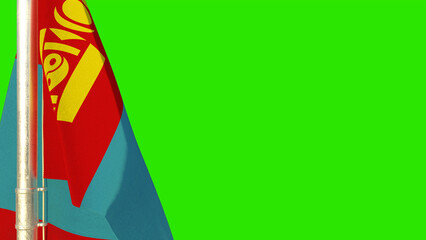 Obraz premium Mongolia flag for independence day on chroma key screen, isolated - object 3D illustration