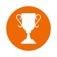Winner, trophy icon. Orange vector sketch.