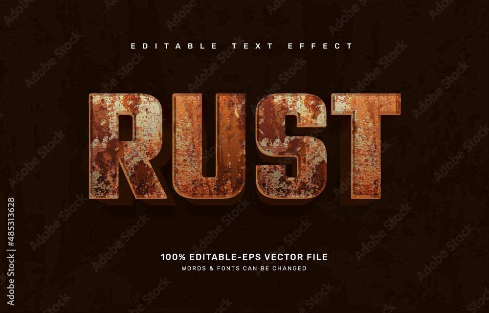 Poster rusty editable text effect template
