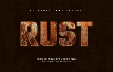 Rusty editable text effect template - obrazy, fototapety, plakaty