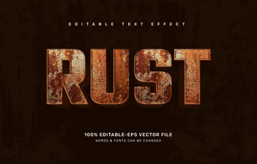 Fotobehang Rusty editable text effect template © galord