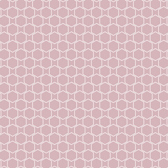 seamless pattern with hexagons white on pink