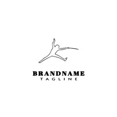 fencing sport logo cartoon design template icon black isolated vector illustration