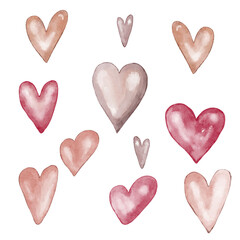 Set of hearts for valentines day