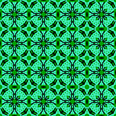 Ethnic seamless hand-drawn pattern. Beautiful green ornament. Oriental motifs.Design of background, fabric, textile, wallpaper, template.
