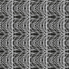 Abstract geometric pattern. Seamless vertical black ornament on a white background. Fashionable design of background, template, fabric, textile, wallpaper, packaging.